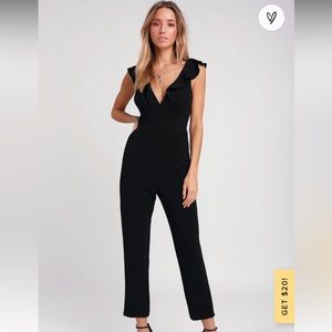 Leilani Black Ruffled Jumpsuit size Small